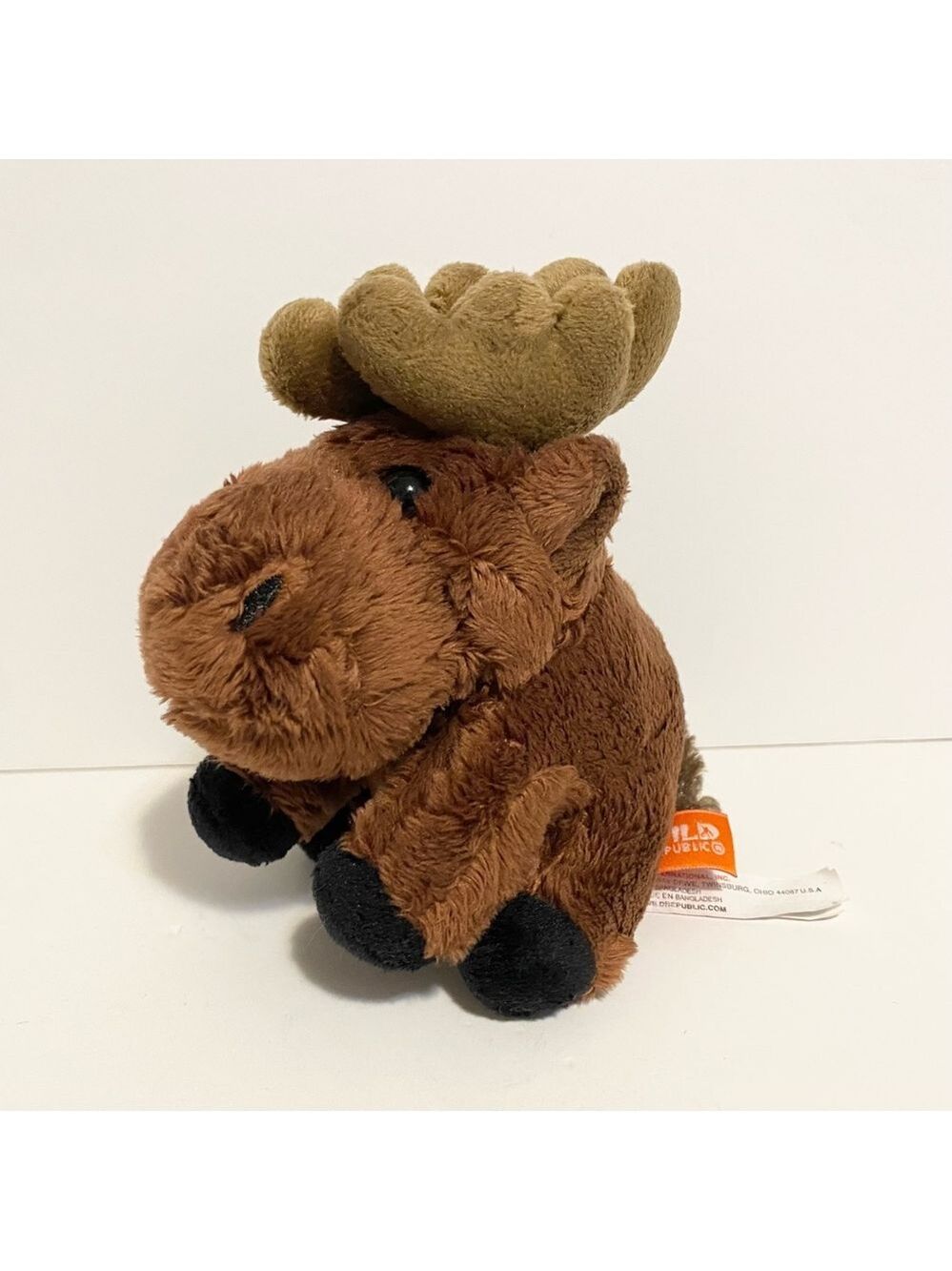 Wild Republic Moose Plush Mini 5” Stuffed Animal Toy Wildlife Brown Antlers